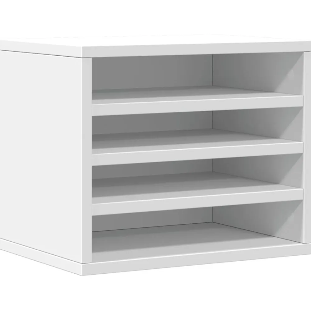 vidaXL Organizador escritorio madera ingeniería 36x26x29,5 cm Blanco Online