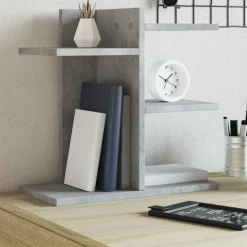 vidaXL Material De Oficina-Organizador escritorio madera ingeniería hormigón 42x21,5x42 cm