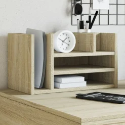 vidaXL Organizador escritorio madera color 44,5x24x25 cm Roble Sonoma Discount