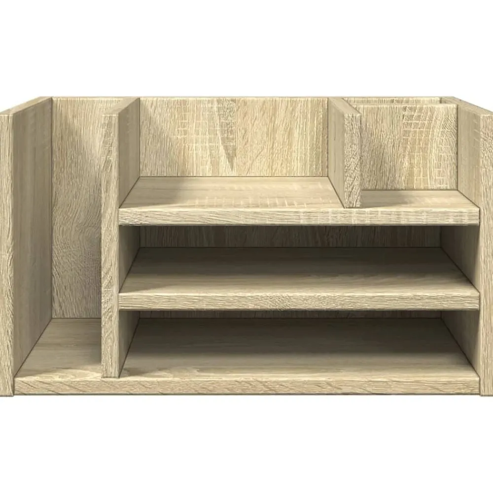 vidaXL Organizador escritorio madera color 44,5x24x25 cm Roble Sonoma Discount