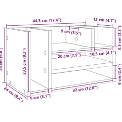 vidaXL Organizador escritorio madera color 44,5x24x25 cm Roble Sonoma Discount