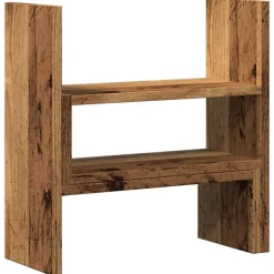 vidaXL Electrónica-Organizador escritorio ajustable madera envejecida 40x17x41 cm