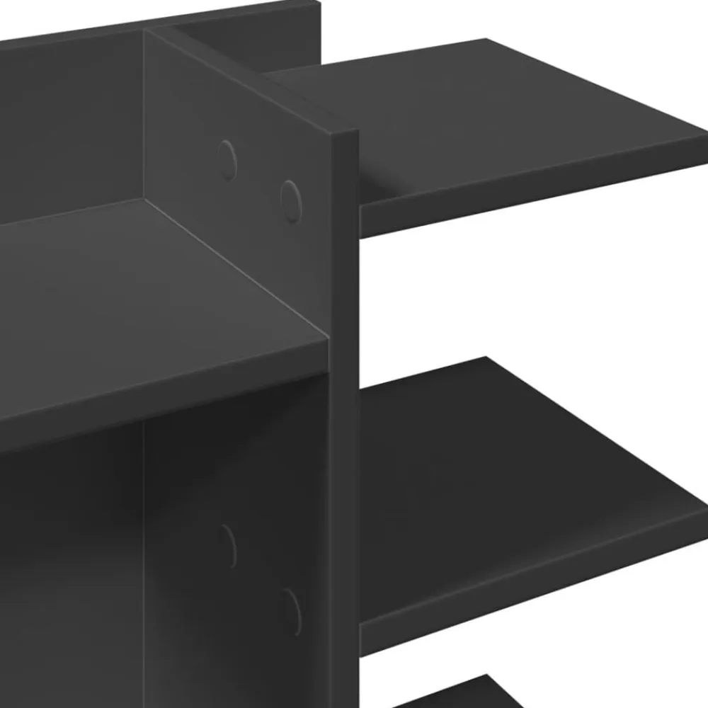 vidaXL Organizador escritorio madera ingeniería 42x21,5x42 cm Negro New