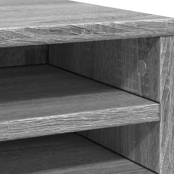 vidaXL Material De Oficina-Organizador escritorio madera ingeniería gris 36x26x29,5 cm