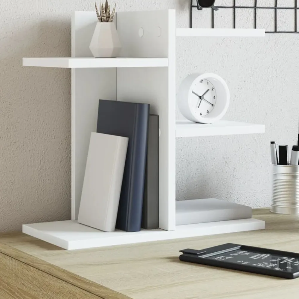 vidaXL Organizador escritorio madera ingeniería 42x21,5x42 cm Blanco Hot