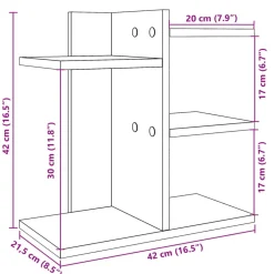 vidaXL Organizador escritorio madera ingeniería 42x21,5x42 cm Blanco Hot