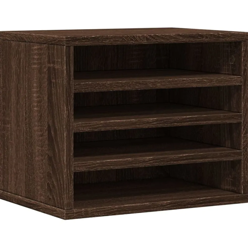 vidaXL Organizador escritorio madera ingeniería marrón 36x26x29,5 cm Marrón roble Discount
