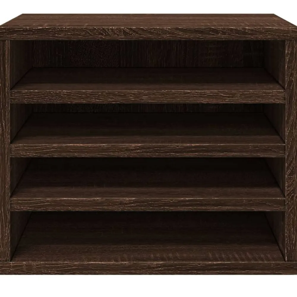 vidaXL Organizador escritorio madera ingeniería marrón 36x26x29,5 cm Marrón roble Discount