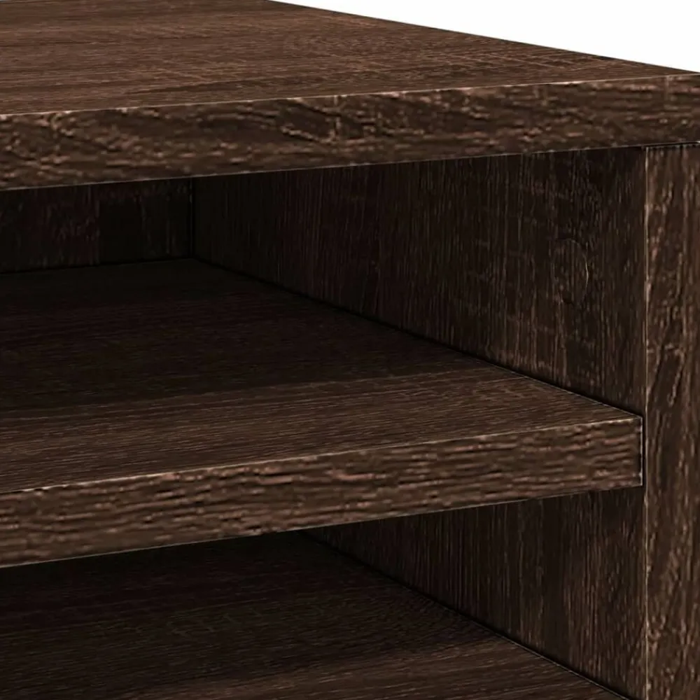 vidaXL Organizador escritorio madera ingeniería marrón 36x26x29,5 cm Marrón roble Discount