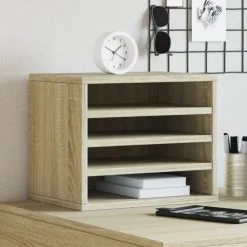 vidaXL Material De Oficina-Organizador escritorio madera color 36x26x29,5 cm
