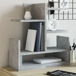 vidaXL Material De Oficina-Organizador escritorio madera ingeniería hormigón 49x20x52,5 cm