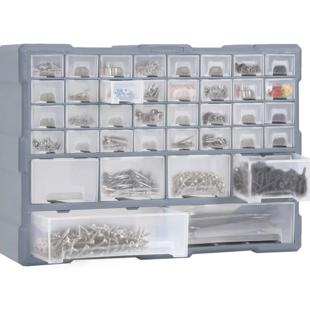 vidaXL Accesorios De Bricolaje-Organizador multicajones con 38 cajones 52x16x37,5 cm