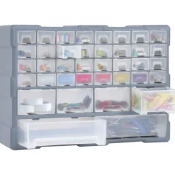 vidaXL Accesorios De Bricolaje-Organizador multicajones con 38 cajones 52x16x37,5 cm