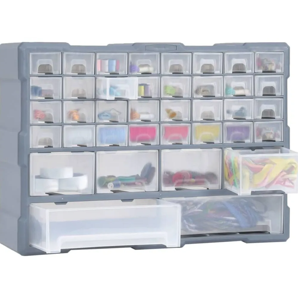 vidaXL Accesorios De Bricolaje-Organizador multicajones con 38 cajones 52x16x37,5 cm
