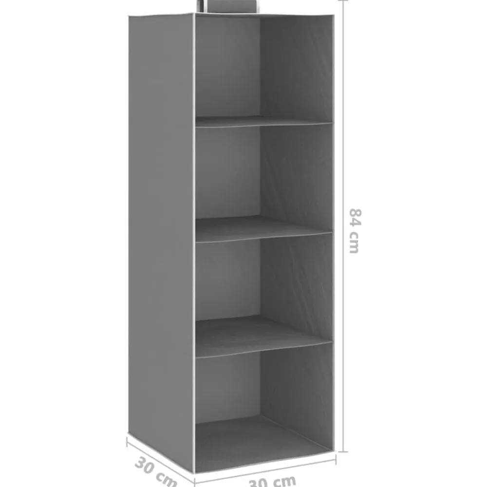 vidaXL Productos Del Hogar-Organizadores de armario colgantes 2 uds con 4 estantes tela