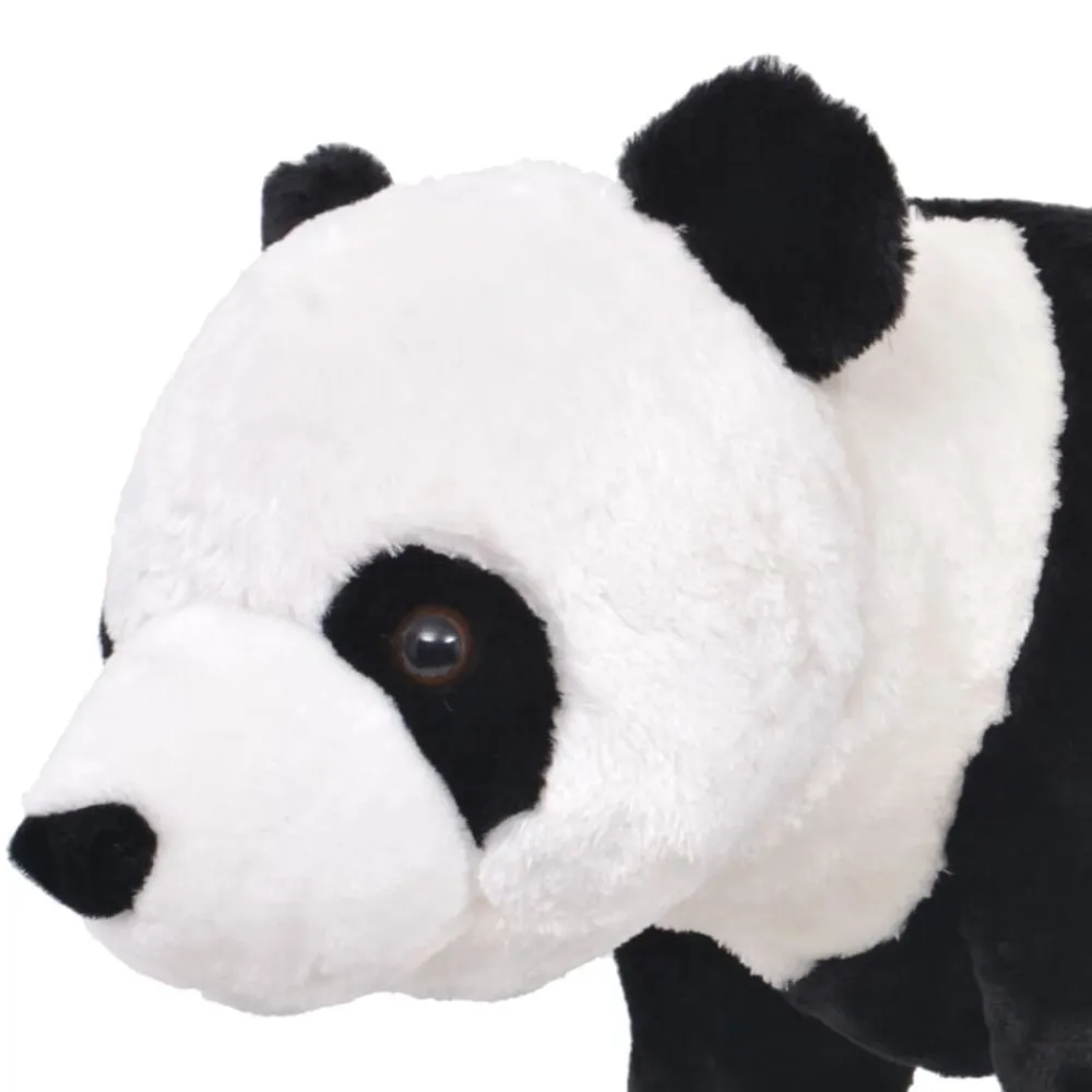 vidaXL Juguetes-Oso panda de peluche de pie negro y blanco XXL