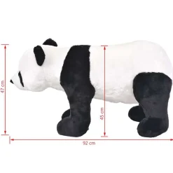 vidaXL Juguetes-Oso panda de peluche de pie negro y blanco XXL