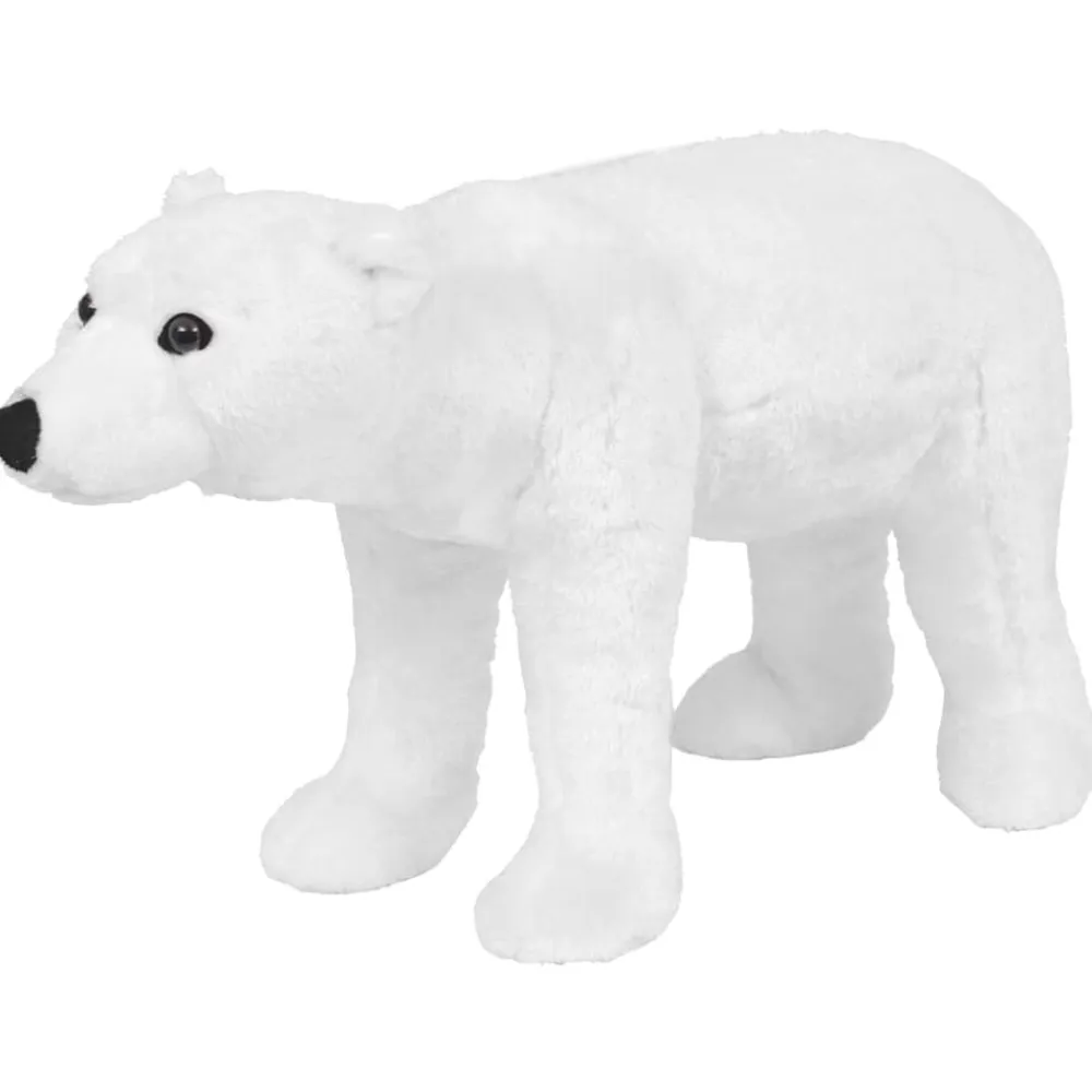 vidaXL Juguetes-Oso polar de peluche de pie blanco XXL