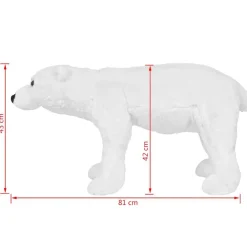 vidaXL Juguetes-Oso polar de peluche de pie blanco XXL
