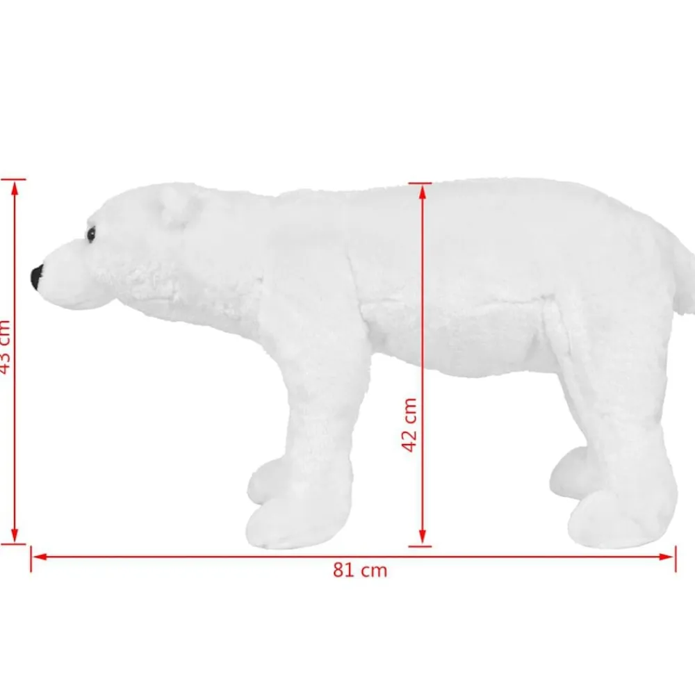 vidaXL Juguetes-Oso polar de peluche de pie blanco XXL