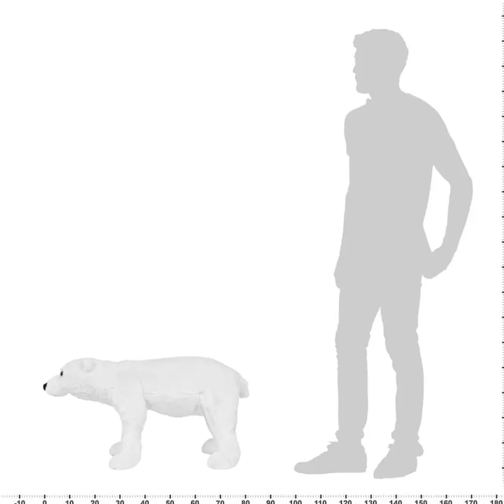 vidaXL Juguetes-Oso polar de peluche de pie blanco XXL