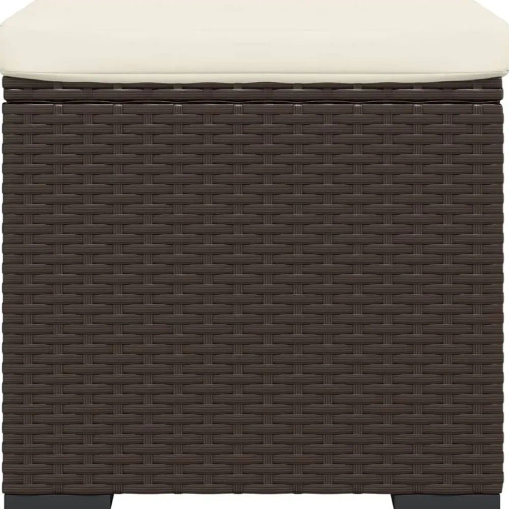 vidaXL Otomanas-Otomana con cojines 2 uds marrón ratán sintético 40x30x40 cm
