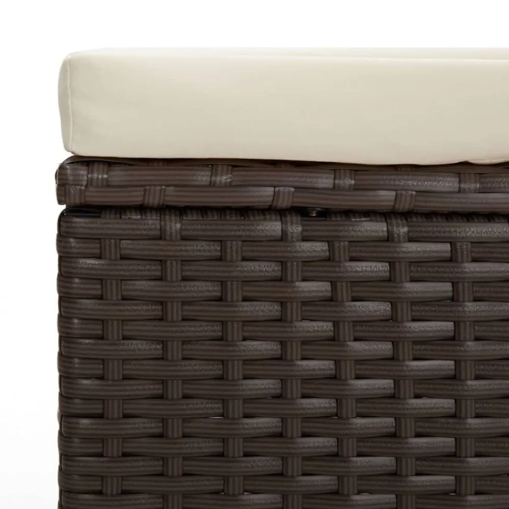 vidaXL Otomanas-Otomana con cojines 2 uds marrón ratán sintético 40x30x40 cm