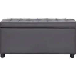 vidaXL Bancos-Otomana de almacenaje de cuero sintético 87,5 cm