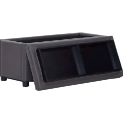vidaXL Bancos-Otomana de almacenaje de cuero sintético 87,5 cm