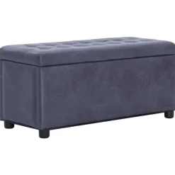 vidaXL Bancos-Otomana de almacenaje de piel sintética de ante 87,5 cm