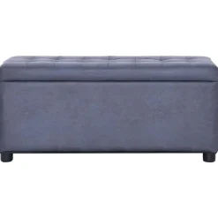 vidaXL Bancos-Otomana de almacenaje de piel sintética de ante 87,5 cm