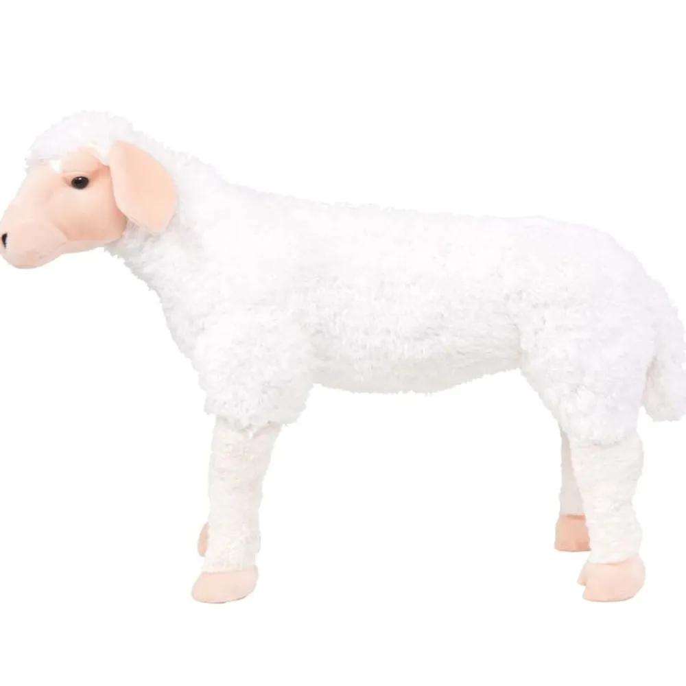 vidaXL Juguetes-Oveja de peluche de pie blanca XXL