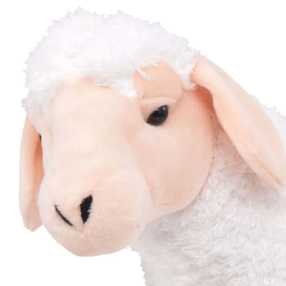 vidaXL Juguetes-Oveja de peluche de pie blanca XXL