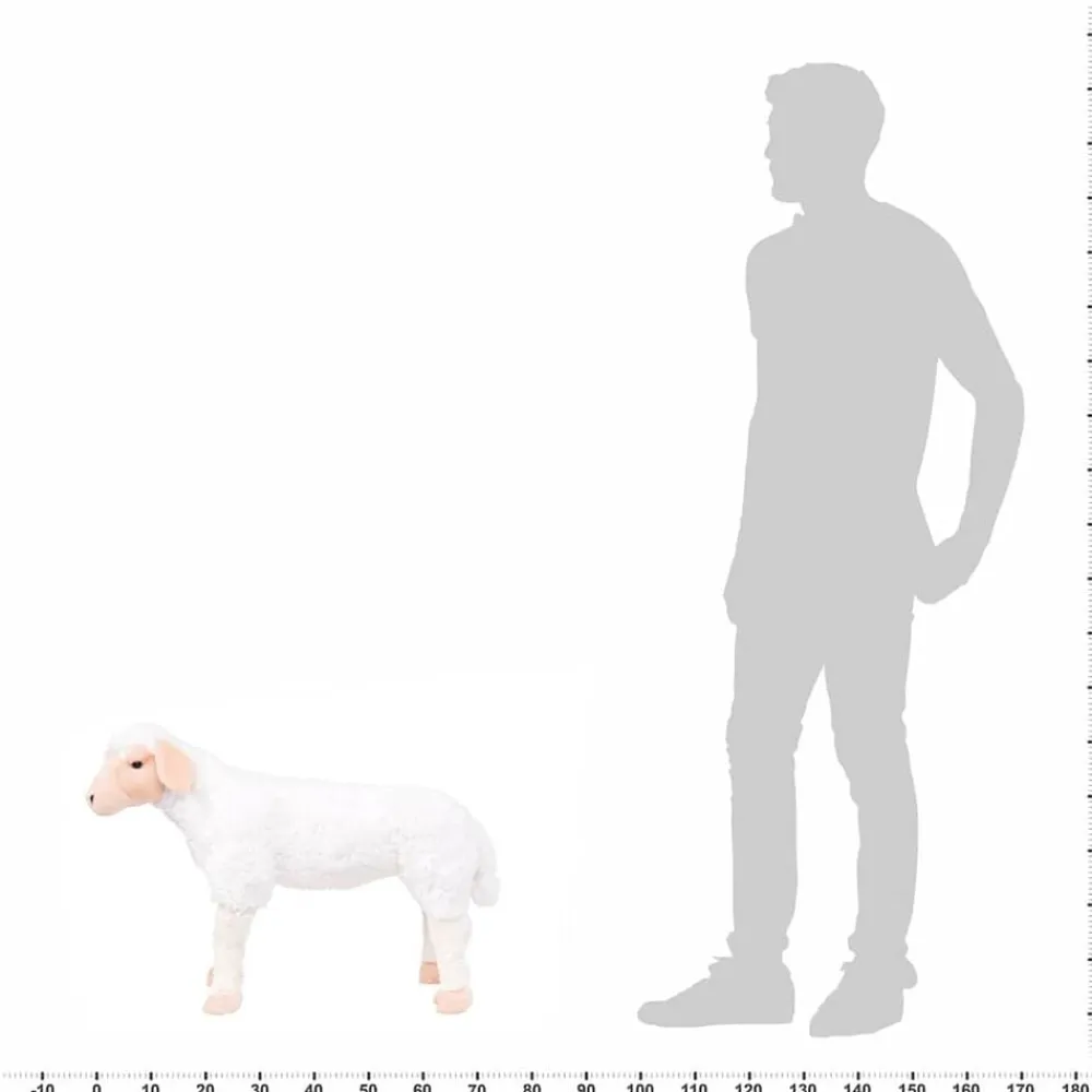 vidaXL Juguetes-Oveja de peluche de pie blanca XXL