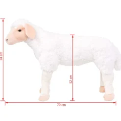 vidaXL Juguetes-Oveja de peluche de pie blanca XXL