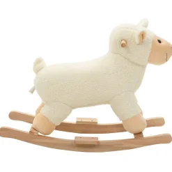 vidaXL Juguetes-Ovejita balancín de peluche blanco 78x34x58 cm