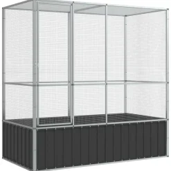 vidaXL Pajarera de acero color plateado 210,5x107x212 m Online