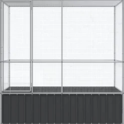 vidaXL Pajarera de acero color plateado 210,5x107x212 m Online