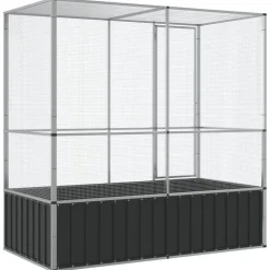 vidaXL Pajarera de acero color plateado 210,5x107x212 m Online