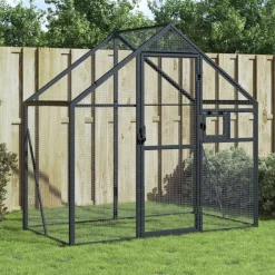 vidaXL Productos Para Mascotas-Pajarera de aluminio gris 179x100x185 m