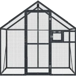 vidaXL Productos Para Mascotas-Pajarera de aluminio gris 179x100x185 m