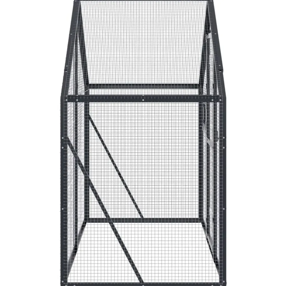 vidaXL Productos Para Mascotas-Pajarera de aluminio gris 179x100x185 m