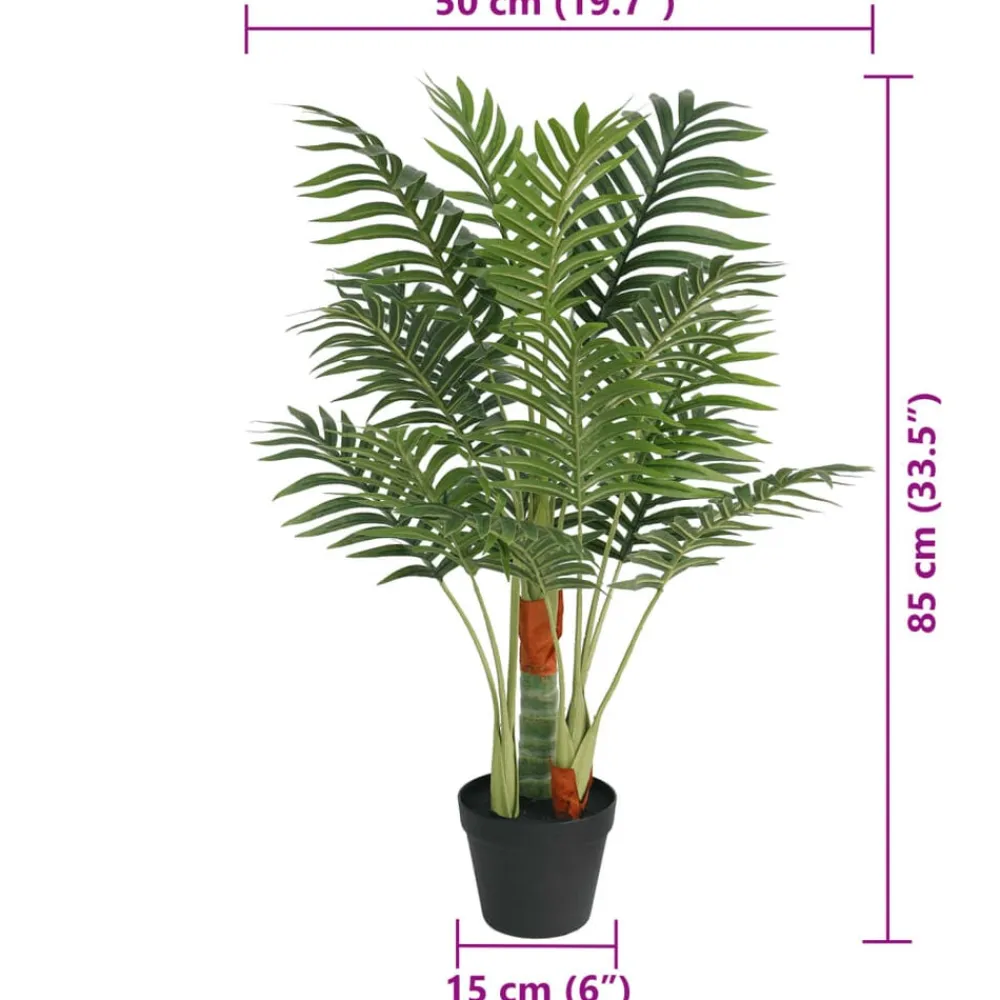 vidaXL Palmera artificial con 3 troncos PP verde 85 cm Clearance