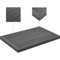 vidaXL Panel de suelo para ducha solar escalera piscina WPC Gris New