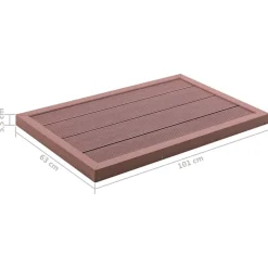 vidaXL Piscina Y Spa-Panel de suelo para ducha solar WPC marrón 101x63x5,5 cm