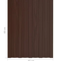vidaXL Materiales De Construcción-Panel de techo 12 pcs Marrón 60 x 45 cm Acero galvanizado