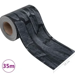 vidaXL Vallas De Jardín-Panel de valla de PVC gris aspecto piedra 35x0,19 m