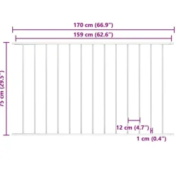 vidaXL Vallas De Jardín-Panel de valla Woerden de acero con recubrimiento en polvo, 1,7 x 0,75 m,