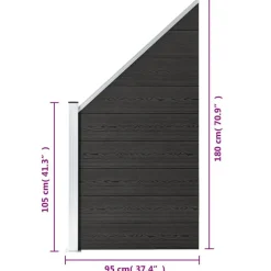 vidaXL Vallas De Jardín-Panel de valla WPC 95x(105-180) cm