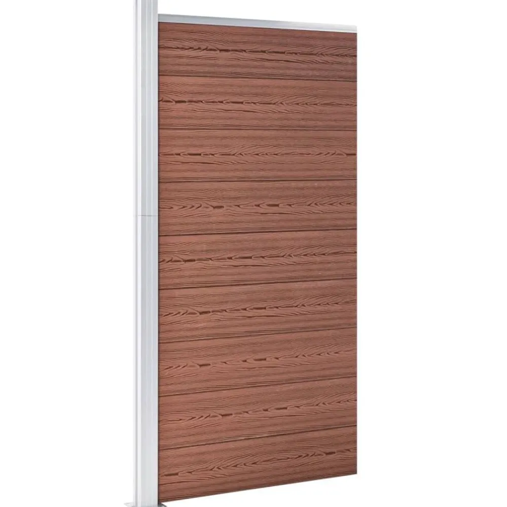 vidaXL Panel de valla WPC marrón 95x186 cm Marrón New